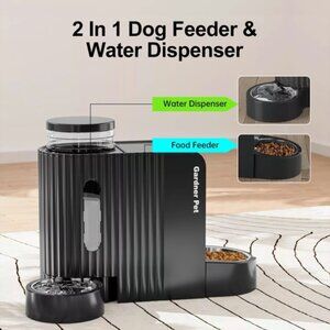 Automatic Gravity Pet Feeder, 1.8 Gallons, 2 Dog Feeder and Water Dispenser